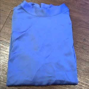 Mock neck blouse with key hole back